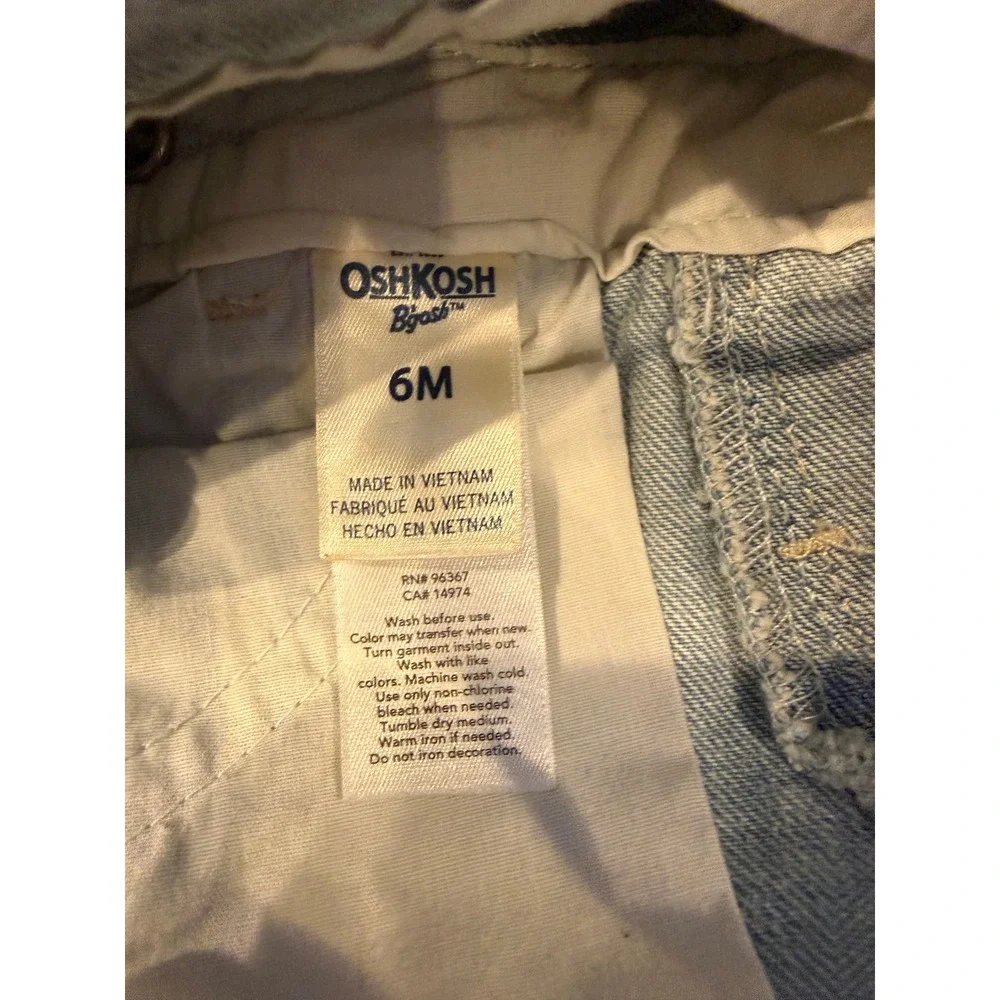 OshKosh B'gosh Baby Girls Denim Overalls Dress Ruffle Skirt 6 Months Bibs‎ Jeans